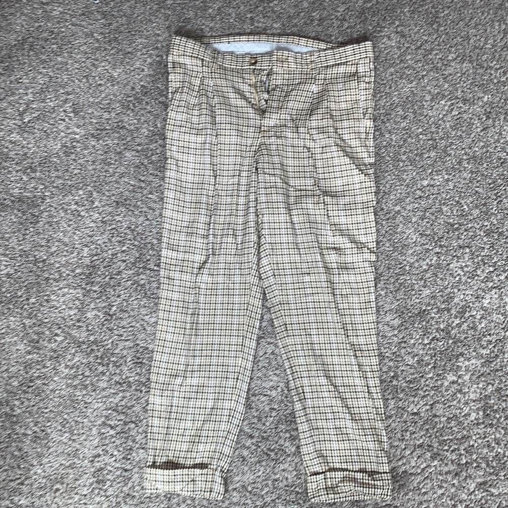ZARA MEN pants in brown and cream